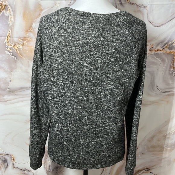 Fabletics Long Sleeve Sweatshirt Multi Texture Tie Front Black & Gray SZ M - Picture 6 of 12